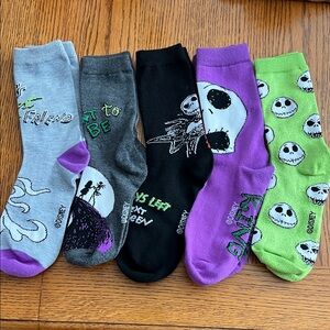 Nightmare Before Christmas Themed Socks Set - 5 Pairs